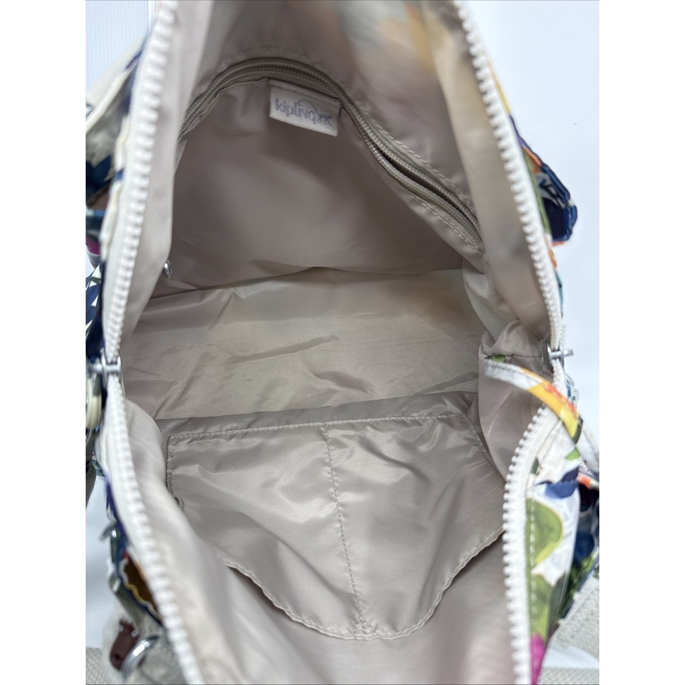 Kipling Flower Power Felicity Nylon Shoulder Bag Top Handle Spring Design - Picture 6 of 12